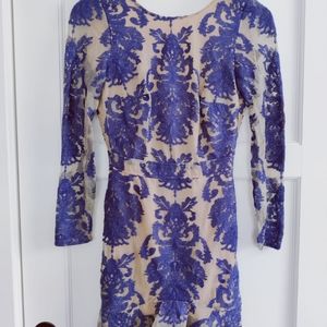 For Love and Lemons Blue Embroidery midi dresd